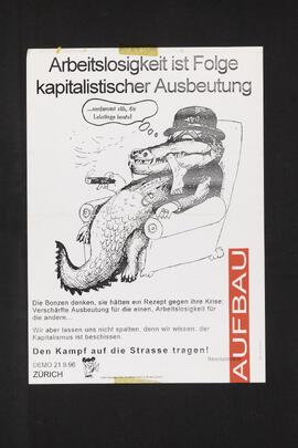 Arbeitslosigkeit ist Folge kapitalistischer Ausbeutung - Demo 21.9.96, Zürich