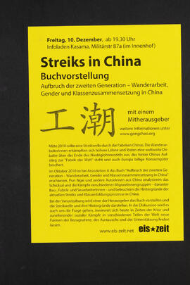 Streiks in China. Buchvorstellung mit einem Mitherausgeber. Infoladen Kasama