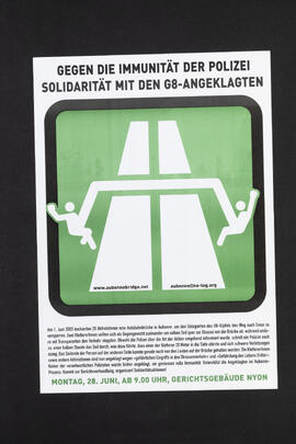 Gegen die Immunität der Polizei. Solidarität mit den G8-Angeklagten