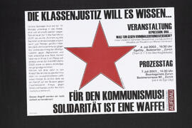 Die Klassenjustiz will es wissen… Veranstaltung und Prozesstag. Verfahren Andi